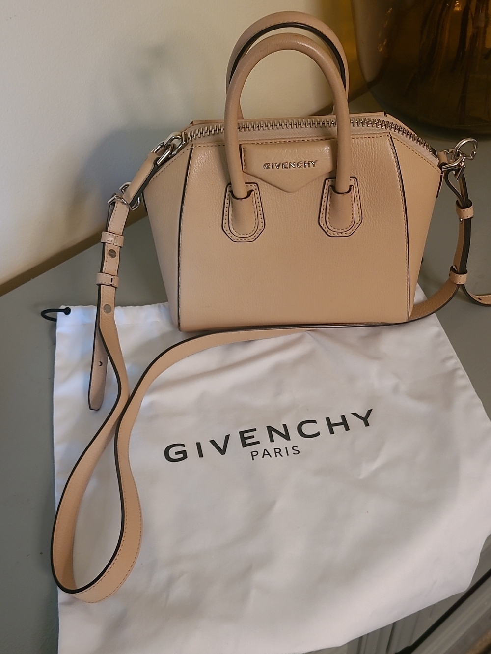 Givenchy Mini Antigina Satchel Nude Pink/ Beige Leather